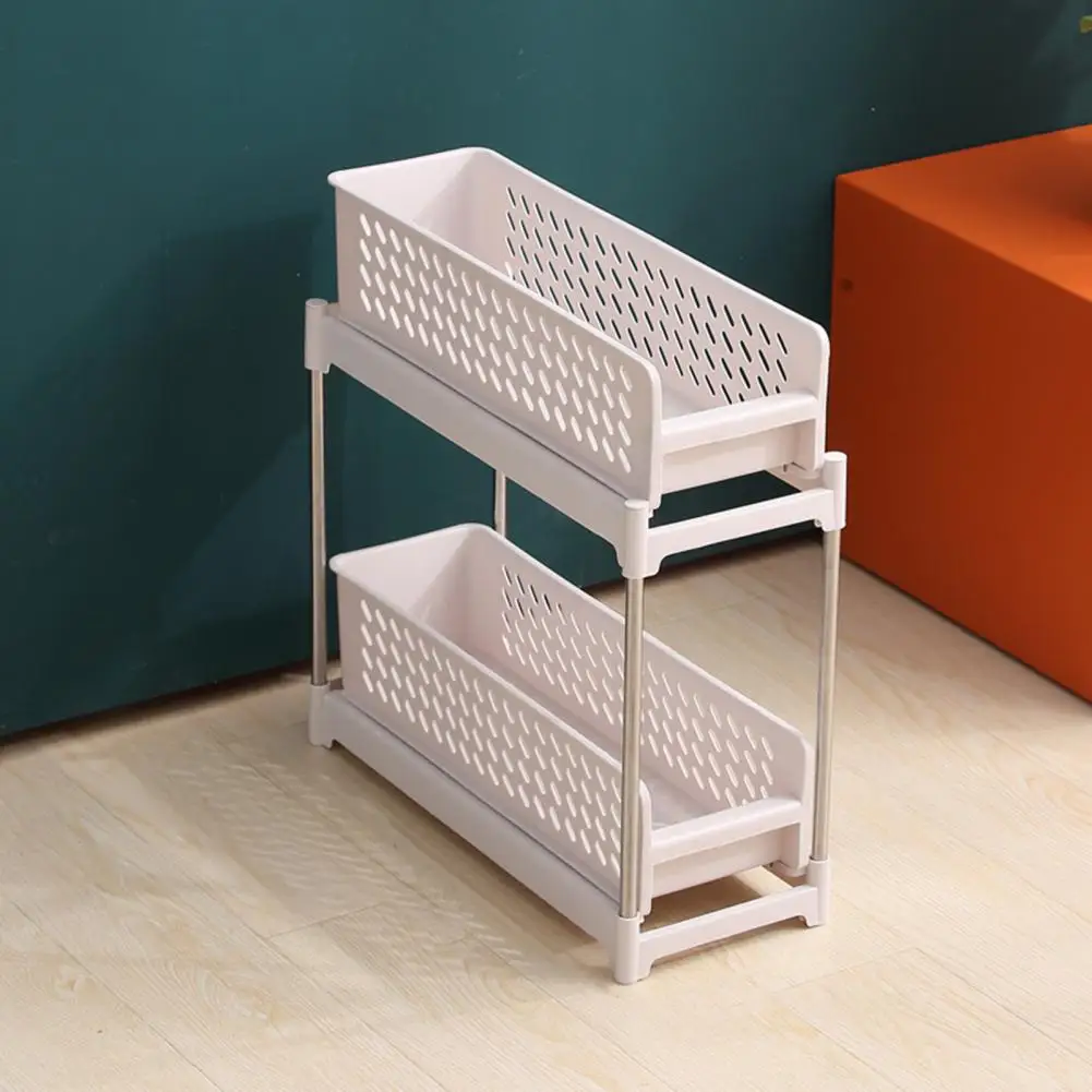 

Pantry Organization Rack Double-layer Under-sink Organizer Rack with Capacity Strong Load-bearing for Easy Assembly Cabinet