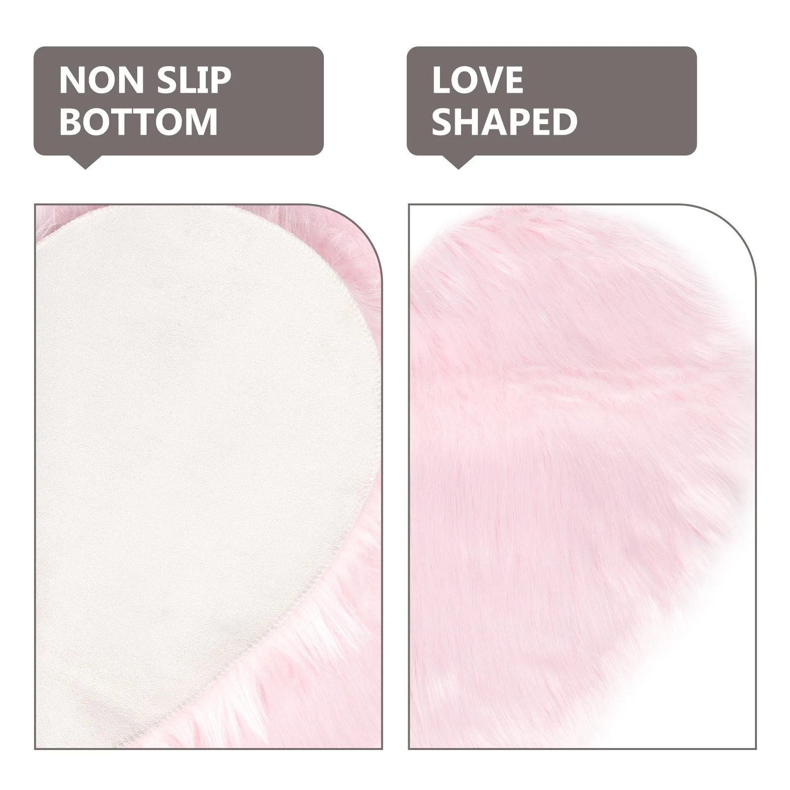 

Imitation Wool Double Heart Shape Floor Mat Soft Reusable Decorative Area Rug Door Entryway Carpet for Home Shaggy Carpet