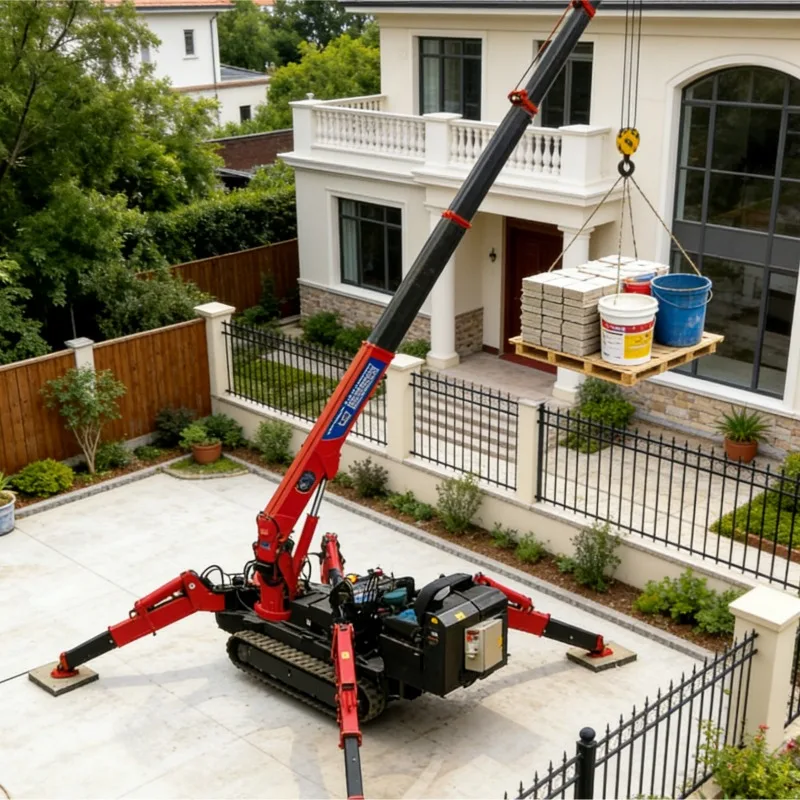 Customized Ton Spider Crane Mini Crawler Hydraulic Crane Telescopic Boom Remote Control For Tunnel Work