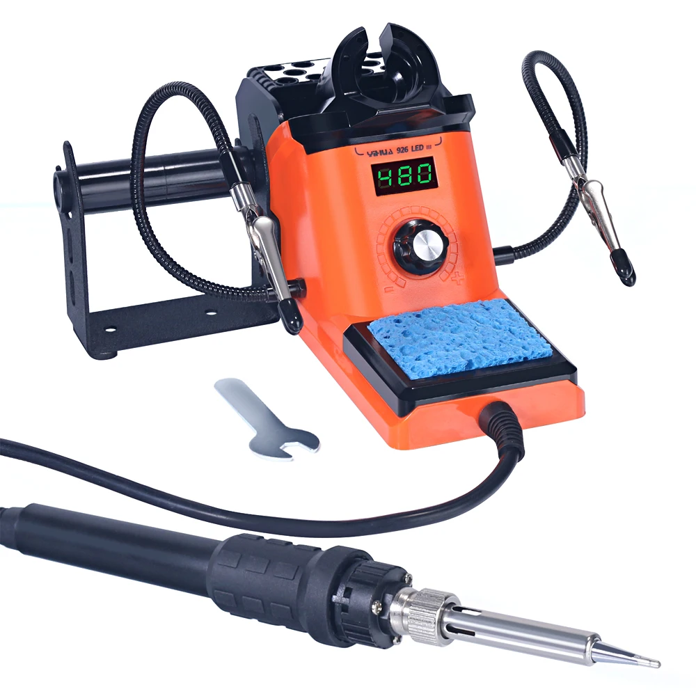 YIHUA 926 LED III Digital Electric Soldering Iron Temperature Adjustable 60W 110W High Power Station With 2 Welding Helping Hand