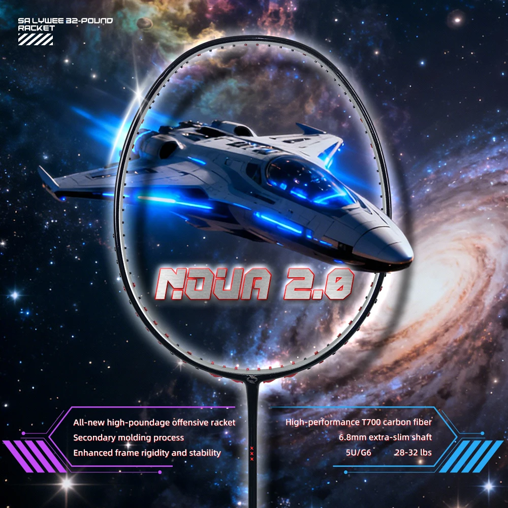 

Ракетка для бадминтона 5U, черное гальваническое серебряное покрытие, 100% карбоновое волокно T800+30T, шафт 6,8 мм, вторичная формовка, G6, максимальная нагрузка ≤32 фунта.