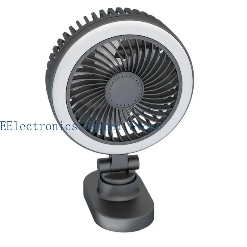 462B 5inch Clip on Fan 2000mAh Rechargeable Battery Operated Fan 3 Speed Adjustable