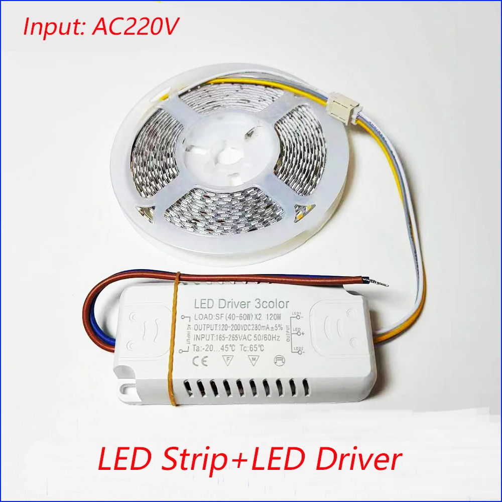 (3 sendi solder) Strip 5B9CX2 2835 Strip LED arus konstan dapat ditekuk dengan Driver LED digunakan pada lampu gantung.