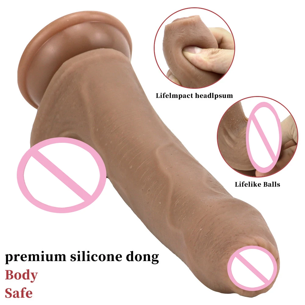 Skin Feeling Realistic Penis Soft Sexy Huge Dildo Female Masturbator Sex Toys Silicone Suction Cup Phallus for Women Big Dick 18