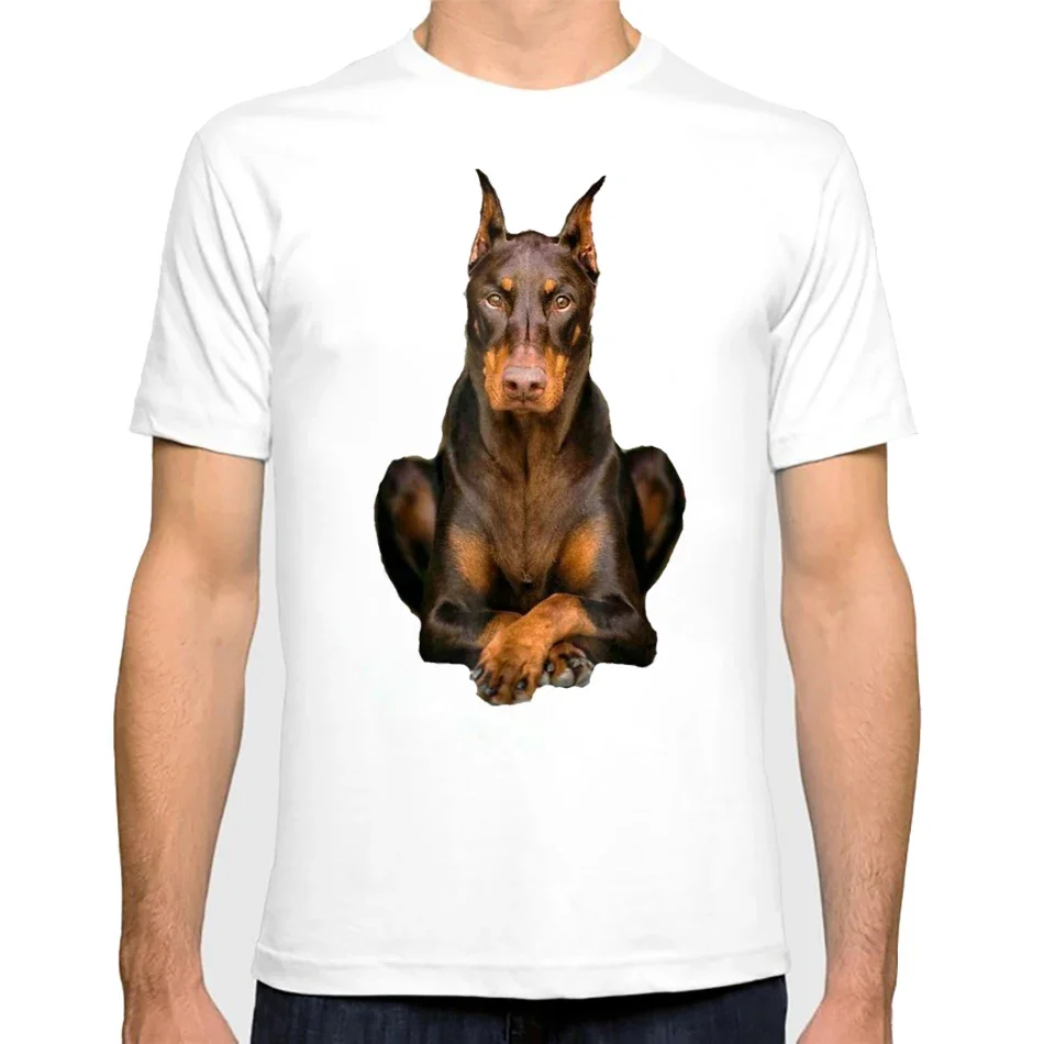 

Summer Fashion men's English Bull Terrier Cute Doberman Puppy Dog Print T-Shirt Cool pug Painting High Quality Casual Tops Tees