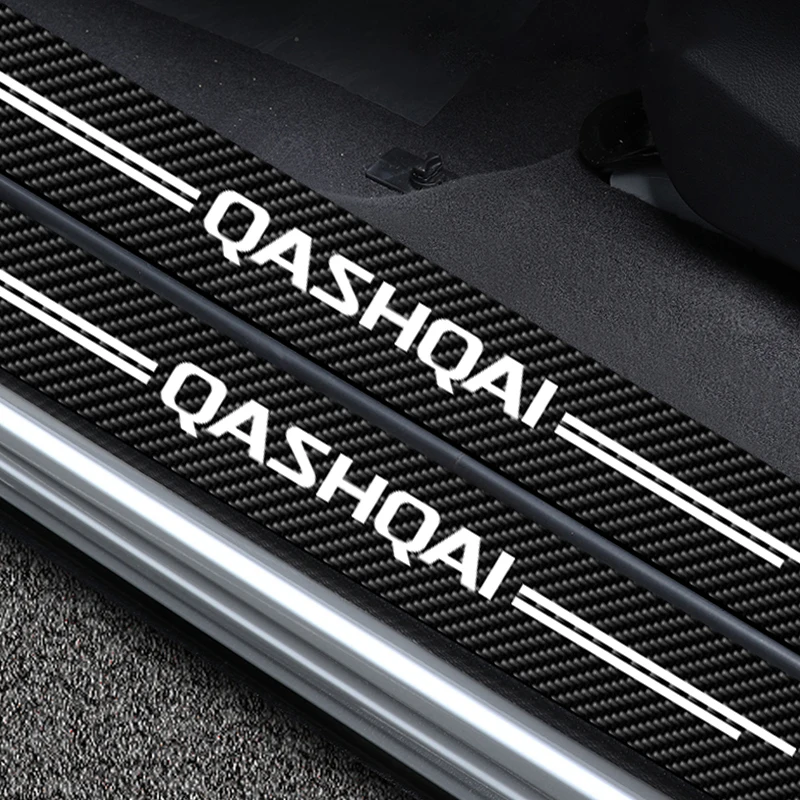 4X Car Door Threshold Sill Sticker For Nissan Qashqai J10 J11 J12 2013 2015 2016 2017 2018 2019 2020 2021 Qashqai Emblem