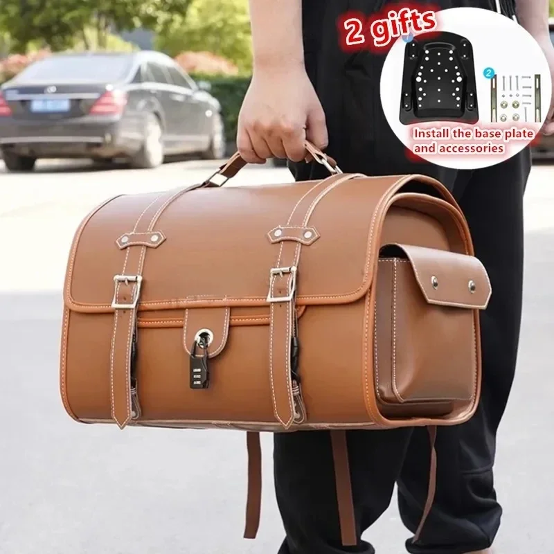 33L motorfiets retro achterbanktas grote motorfiets kofferbak universele scooter elektrische voertuig helm opbergtas zadeltas - afbeelding 2