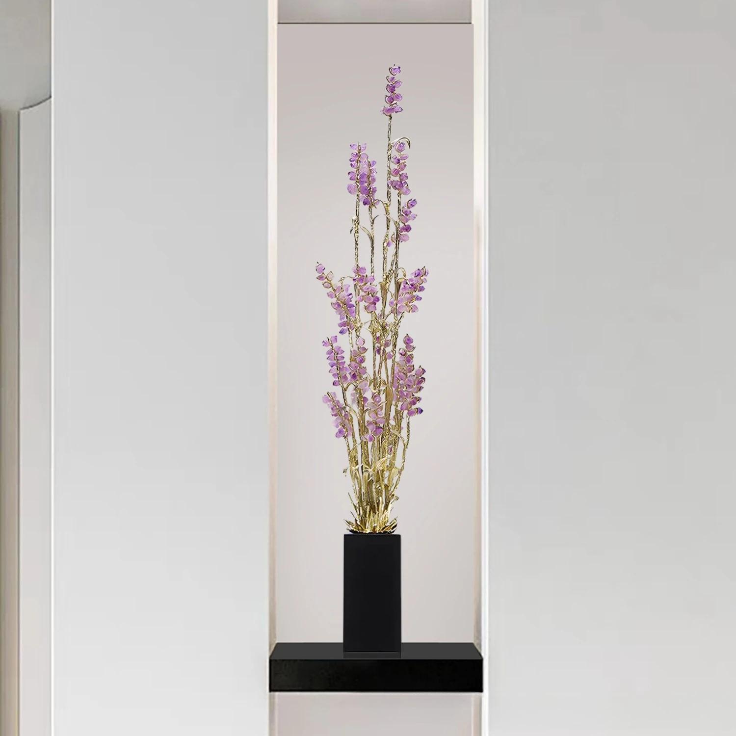 Amethyst spike Ping An ornament light luxury high-end living room porch TV cabinet decoration new house housewarming gift