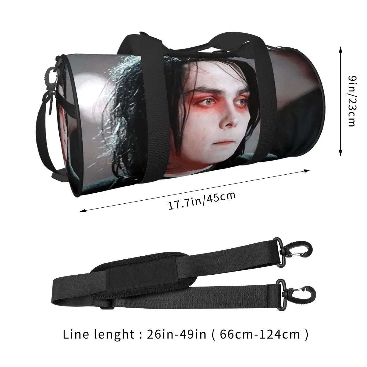 Gerard Way MCR حقيبة رياضية كبيرة واق من المطر متعددة الوظائف حقائب سفر واق من المطر حقائب اللياقة البدنية