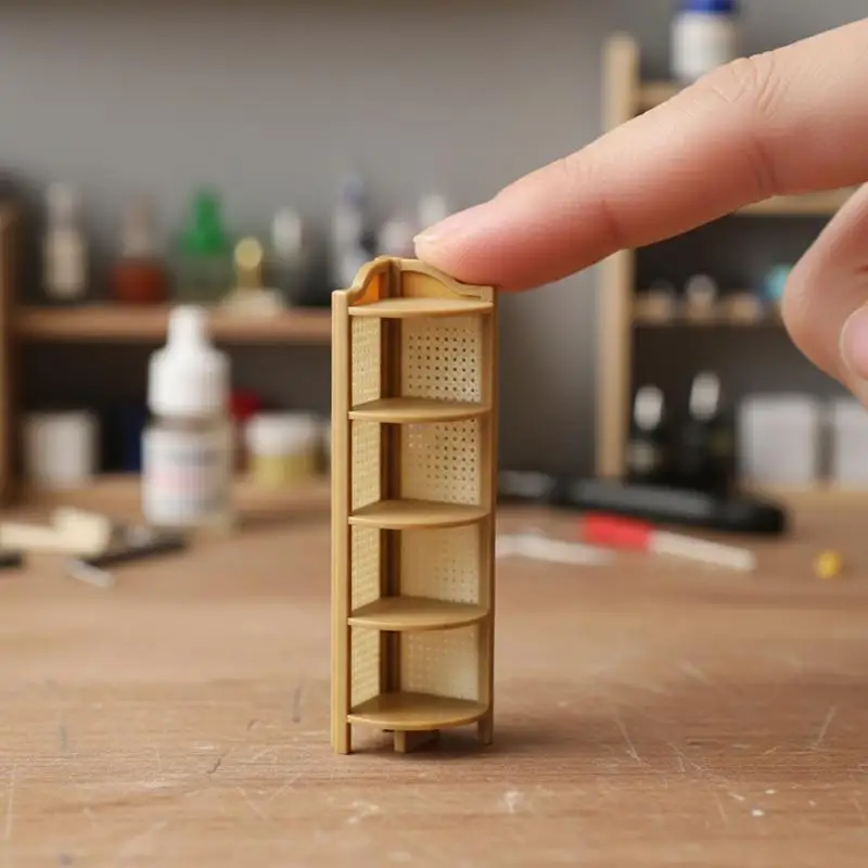 Simulation Miniature Corner Storage Rack Display Shelves Model Dollhouse Retro Scene Furniture Decoration Toys 1/12 Dollhouse