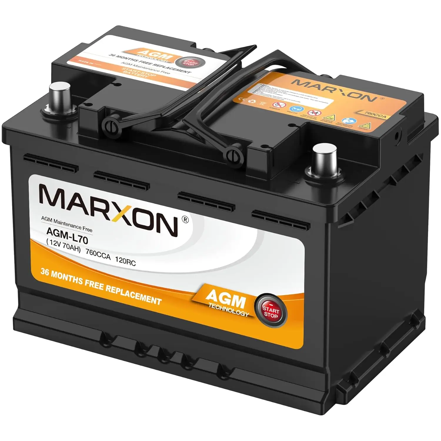 

Group 48 H6 L3 Start and Stop Car Battery 12v 70AH 760CCA AGM BCI48 Maintenance Free Automotive Replacement Batteries, Custom