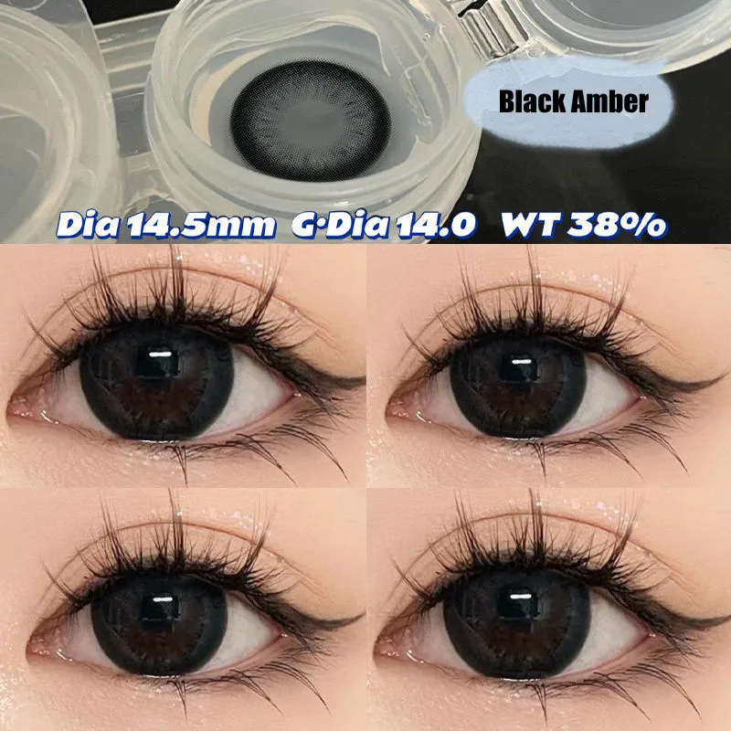 YIMEIXI-Lentes de Contato Miopia Colorida com Dioptrias, Lente Maquiagem Olhos Castanhos, Alta Qualidade, Anual, Transporte Rápido, 2Pcs