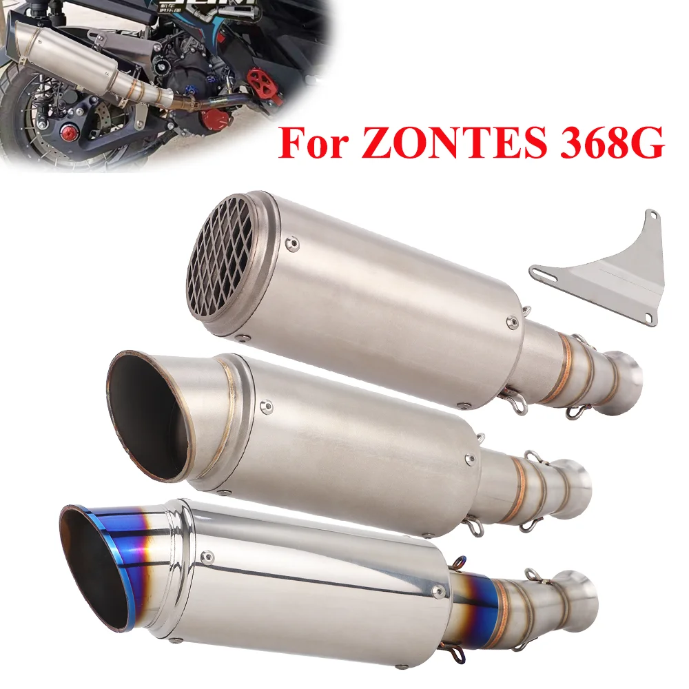 

For Zontes 368 368G 368D 368M 368K 368E Motorcycle Exhaust Slip On Middle Link Pipe Escape Muffler 368G Exhaust System