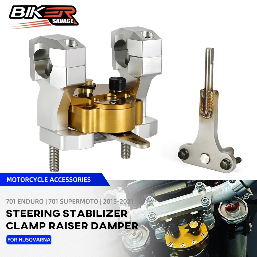 For Husqvarna 701 Enduro Supermoto Steering Damper Stabilizer SM Motorcycle Accessories Handlebar Riser Clamp Safety Bracket