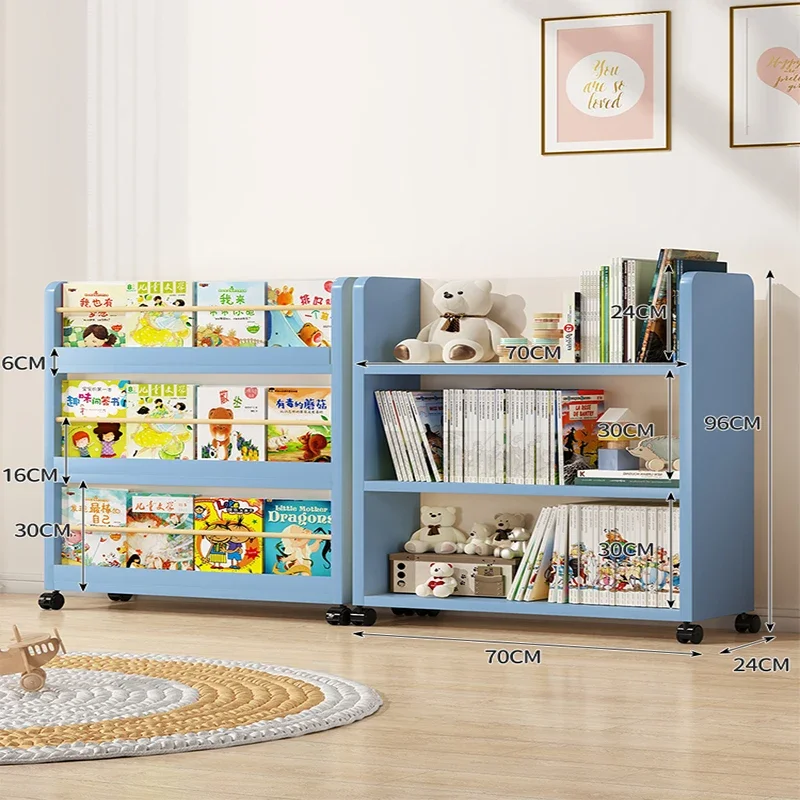 Children White Bookcase Mobile Newspaper Small Toy Bedroom Doll Corner Dorm Room Modern Book Holder Garden Raf Room Organization