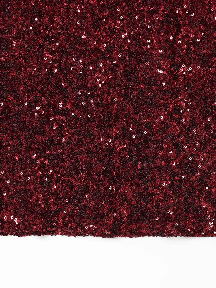 NLZGMSJ 시크 레드 스팽글 파티 드레스 홀터 백리스 롱 드레스 패션 2025 이브닝 클럽 스트레이트 엘레강트 새해 드레스