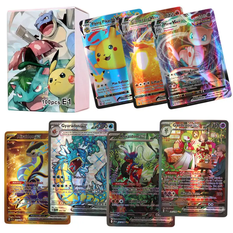 

New Holographic Pokemon Cards Scarlet Violet 80Vmax 20EX English Letter Pokemon trading card Kids Gift