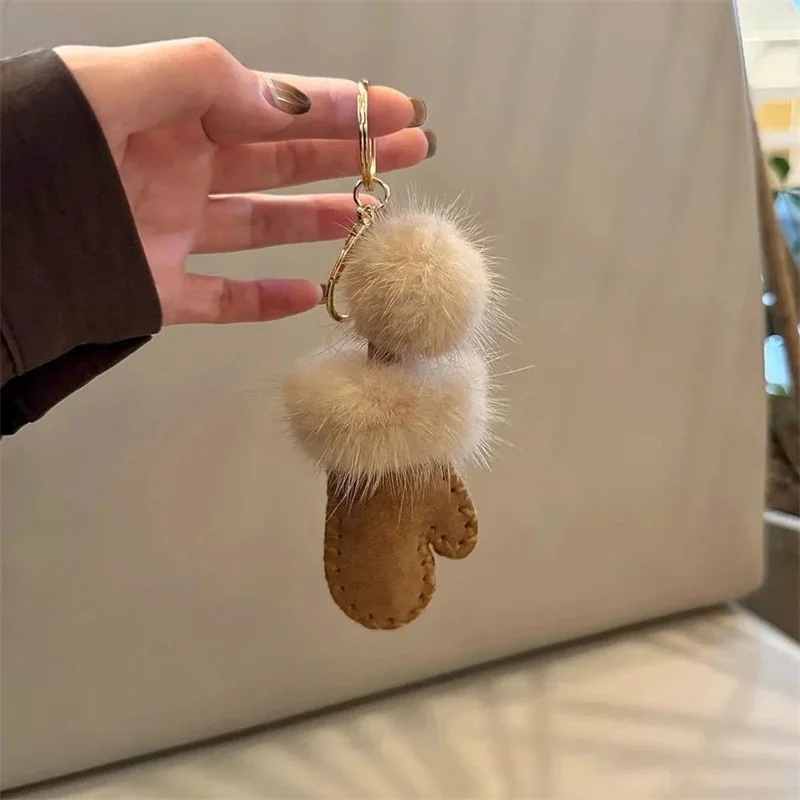 Mooie Pluizige Kat Poot Sleutelhanger Bont Haar Pompon Sleutelhanger Voor Vrouwen Meisjes Schattige Dierenpoot Hanger Sleutelhanger Op Tas Auto Trinket
