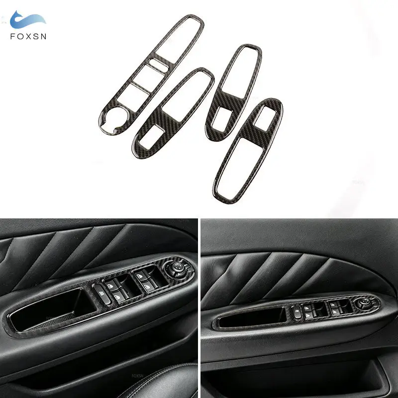 Car Accessories For Alfa Romeo 159 2004-2011 Interior Door Window Lift Switch Button Panel Trim Soft Carbon Fiber Stickers