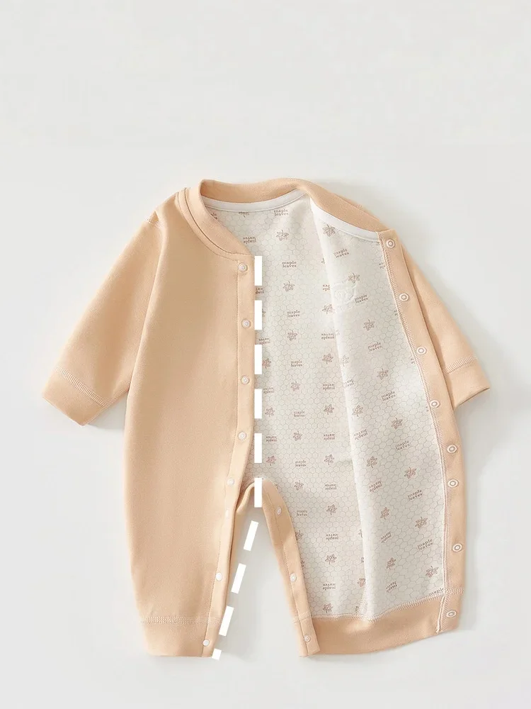 Skin-Friendly Comfortable Newborn Baby Romper Autumn Jumpsuit Cute Bear Embroidery Snap Button Onesie Daily Wear Baby Sleepwear