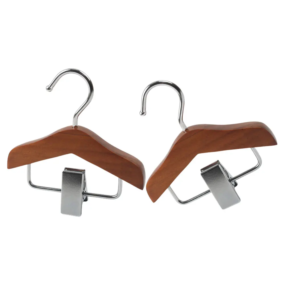 

2Pcs Mini Hangers Small Pet Clothes Costume Double Dog Wooden Hangers Cat Tiny Garment Rack Home Pet Shop Display Wood Clip