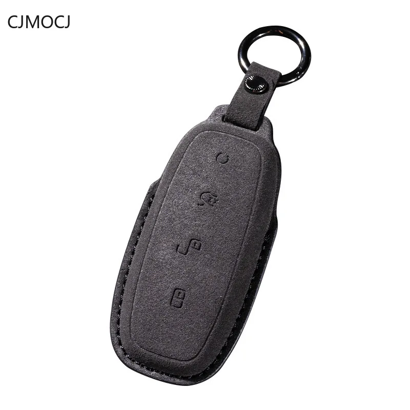 For Denza D9 N7 N8 Key Case Cover, Suede Protective Car Key Fob Shell , Shockproof Luxury Smart Keychain, Denza Accessories