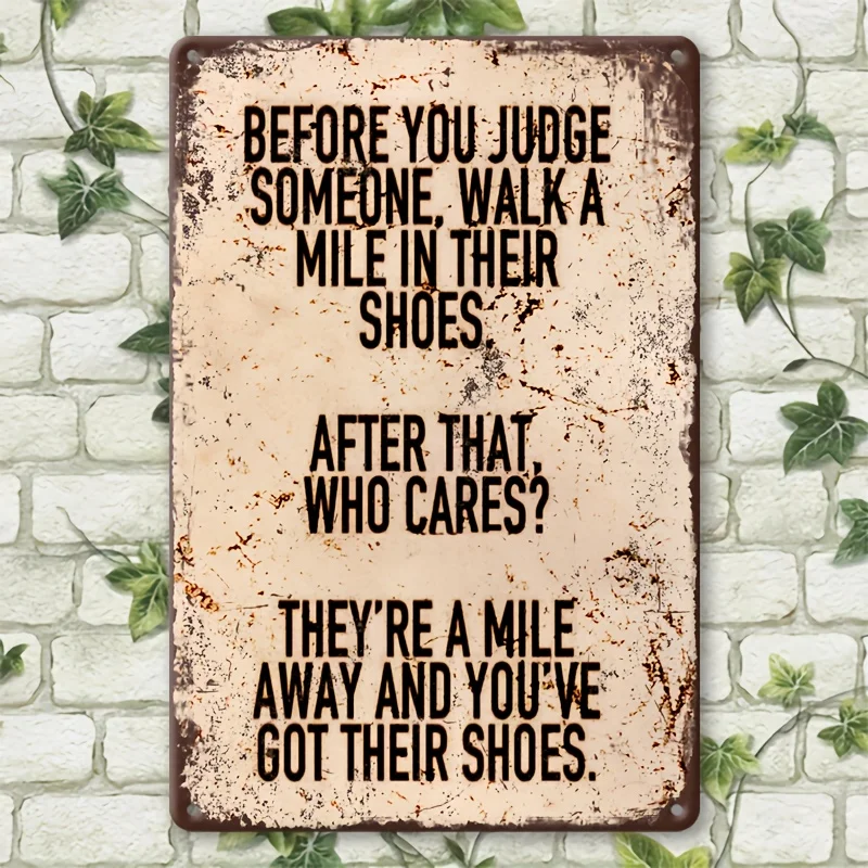 A Vintage-style Metal Sign Measuring 8x12 Inches, Featuring the Inspirational Quote 
