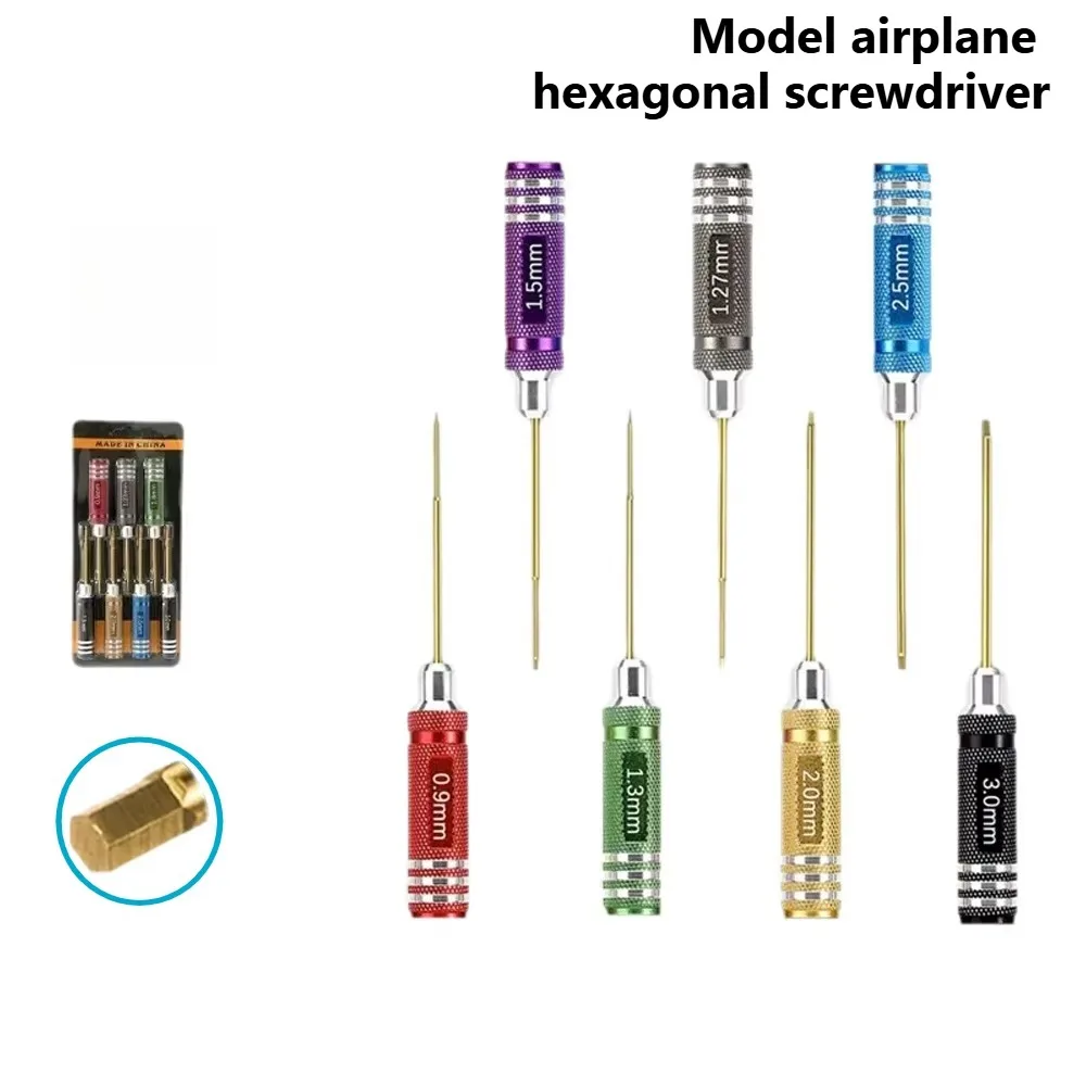 Short model aircraft titanium-plated hexagonal color round handle screwdriver set RC remote control car professional tool
