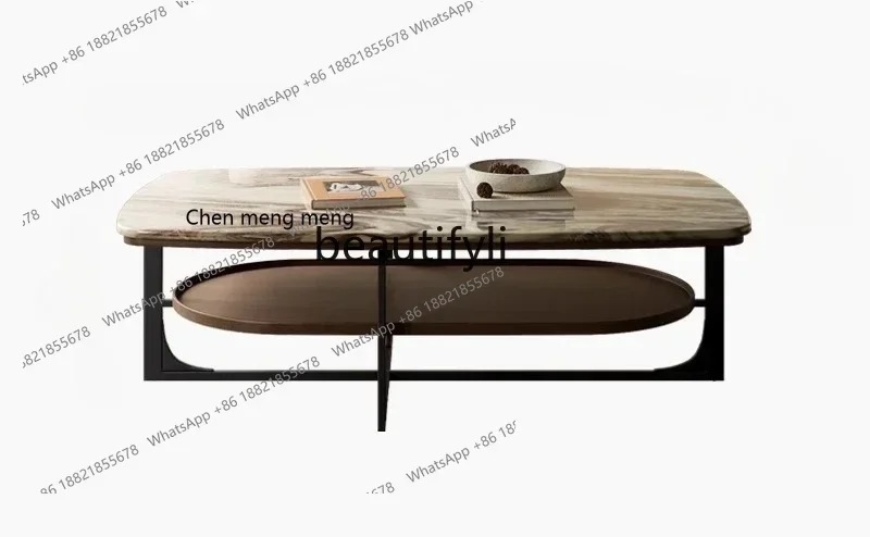 SS ss7486 rectangular coffee table with surface living room for home use, high-end light luxury coffee table TV cabinet combinat
