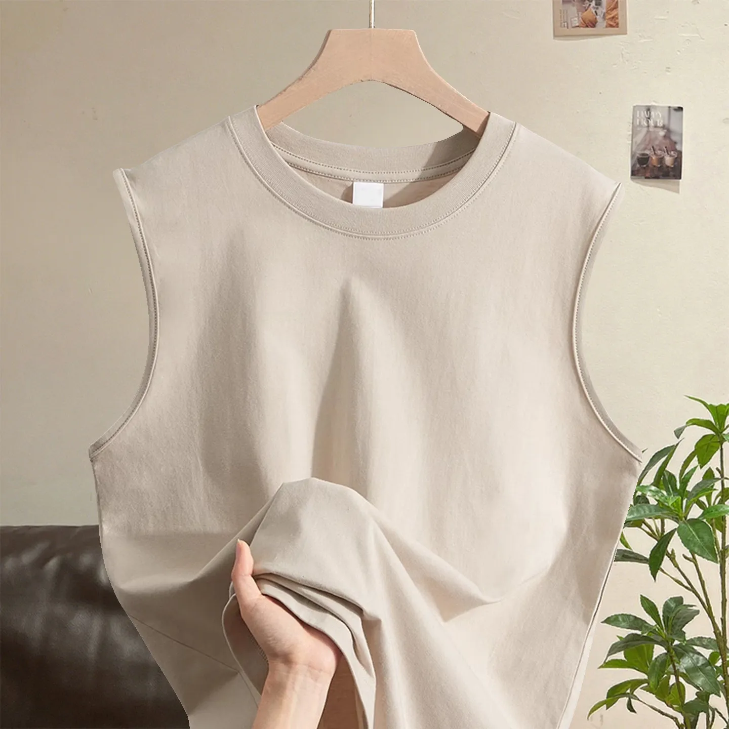 เสื้อกล้ามผ้าฝ้ายแท้ 230 กรัม รุ่น ex Fitn Sportswear ไซส์เล็ก คอตั้ง ใส่ซ้อนชั้นได้ สีขาว เสื้อซับใน แบรนด์ Naxizi