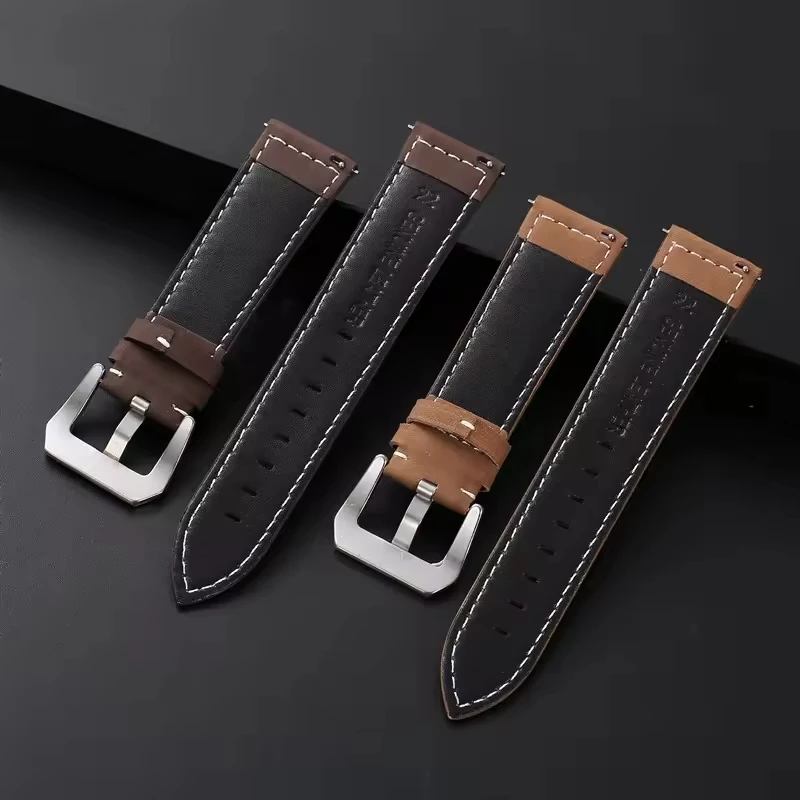 Genuine Leather Watch Band for Panerai Luminor High Quality Crazy Horse Strap Bracelet 20mm 22mm Bracelet for Men WristBand Belt