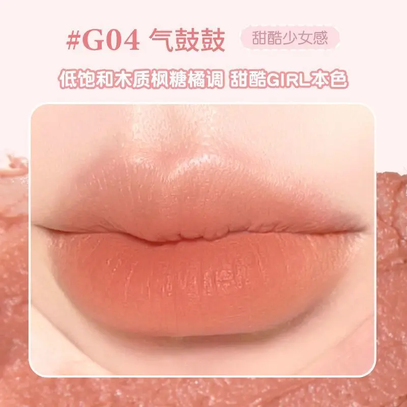 Gogo Tales matten Lippenstift dauerhafte Antihaft-Tasse Samt flüssige Lippen glasur Pfirsich Farbe Lip gloss natürliche Lippen Make-up Maquill ajes