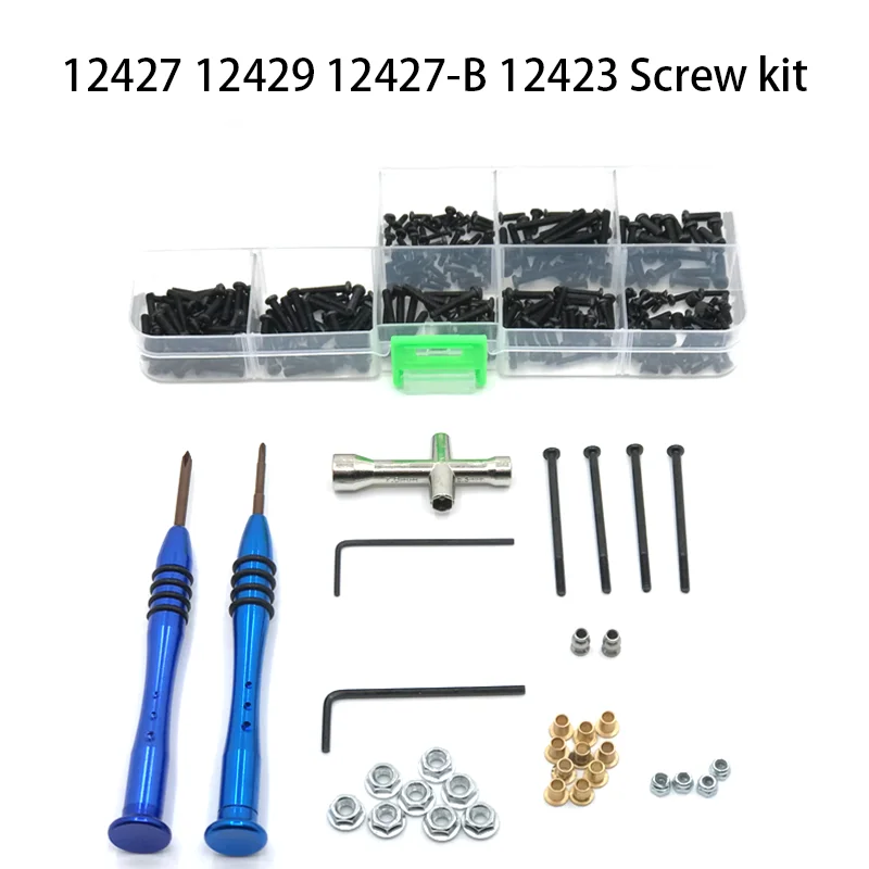 WLtoys 12427 12428 12428-B 12429 12423 1/12 RC Car Spare Parts Whole Screws Box Kits M2 M2.5 M3 M4 Nut Allen Wrench Ball Screw