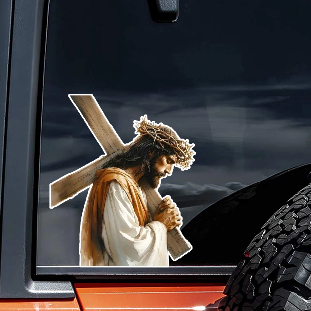 Hаклейка на авто Иисус Decals, Self-adhesive, Waterproof Vinyl Stickers for Car, Bumper, Window, Laptop, Wall and Glass Surface