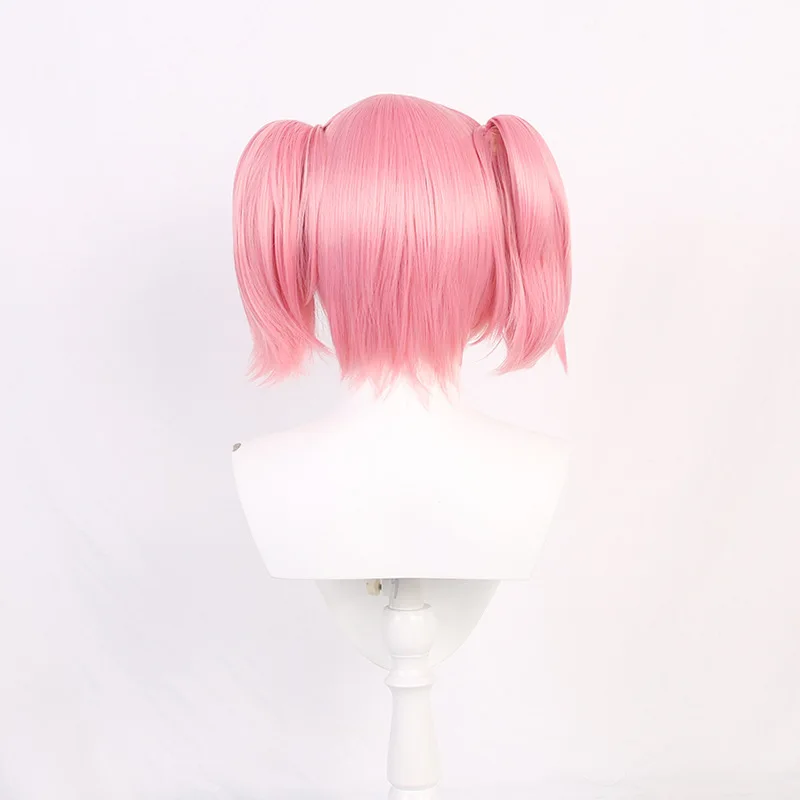A 10-Inch Magical Girl Cosplay Synthetic Wig With Pink Double Ponytails Is Suitable For Female Anime And Game Role-Playing