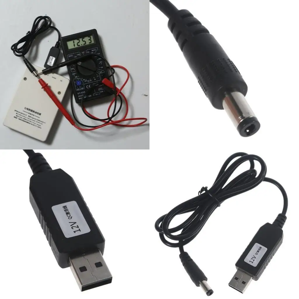 

Y1UB QC3.0 USB Converter Adapter Cable 5.5x2.1mm 9V/12V for WiFi Router Camera