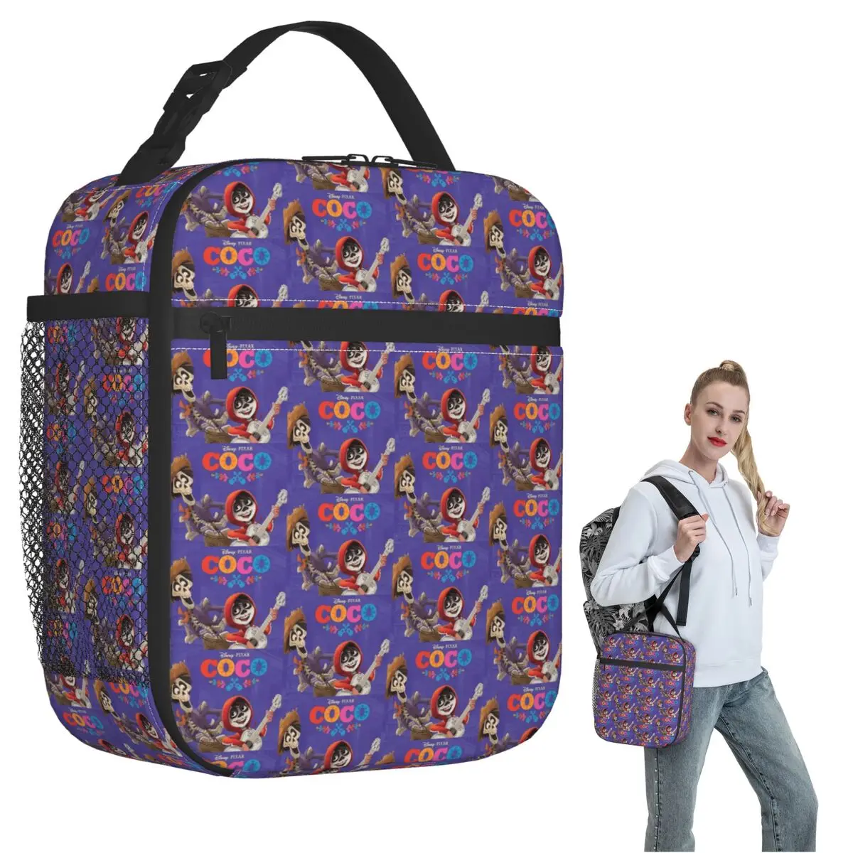 

Cartoon Coco Insulated Lunch Bag for Women Kids Leakproof Food Boxes Thermal Lunch Box Tote