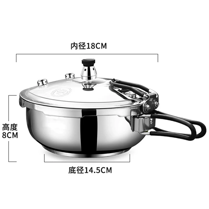 Outdoor-Schnellkochtopf, tragbar, 316er Edelstahl, dick, Camping, Mini, selbstfahrender Plateau-Kochen, Schnellkochtopf, klein
