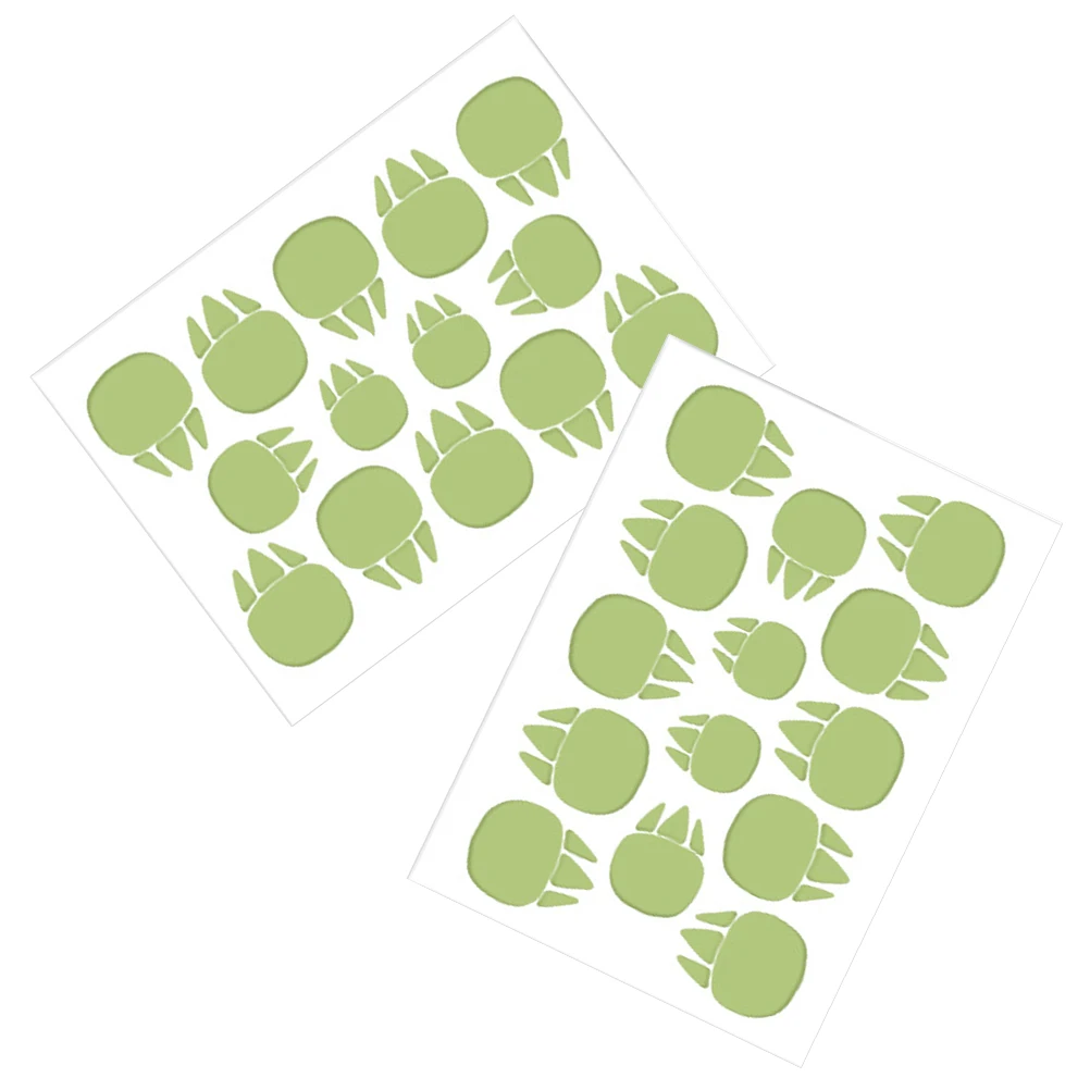 

2 Sheets Dinosaur Decoration Stickers Light Green Glow Dark Removable Kids Room Cartoon Floor Decor Wall Decals