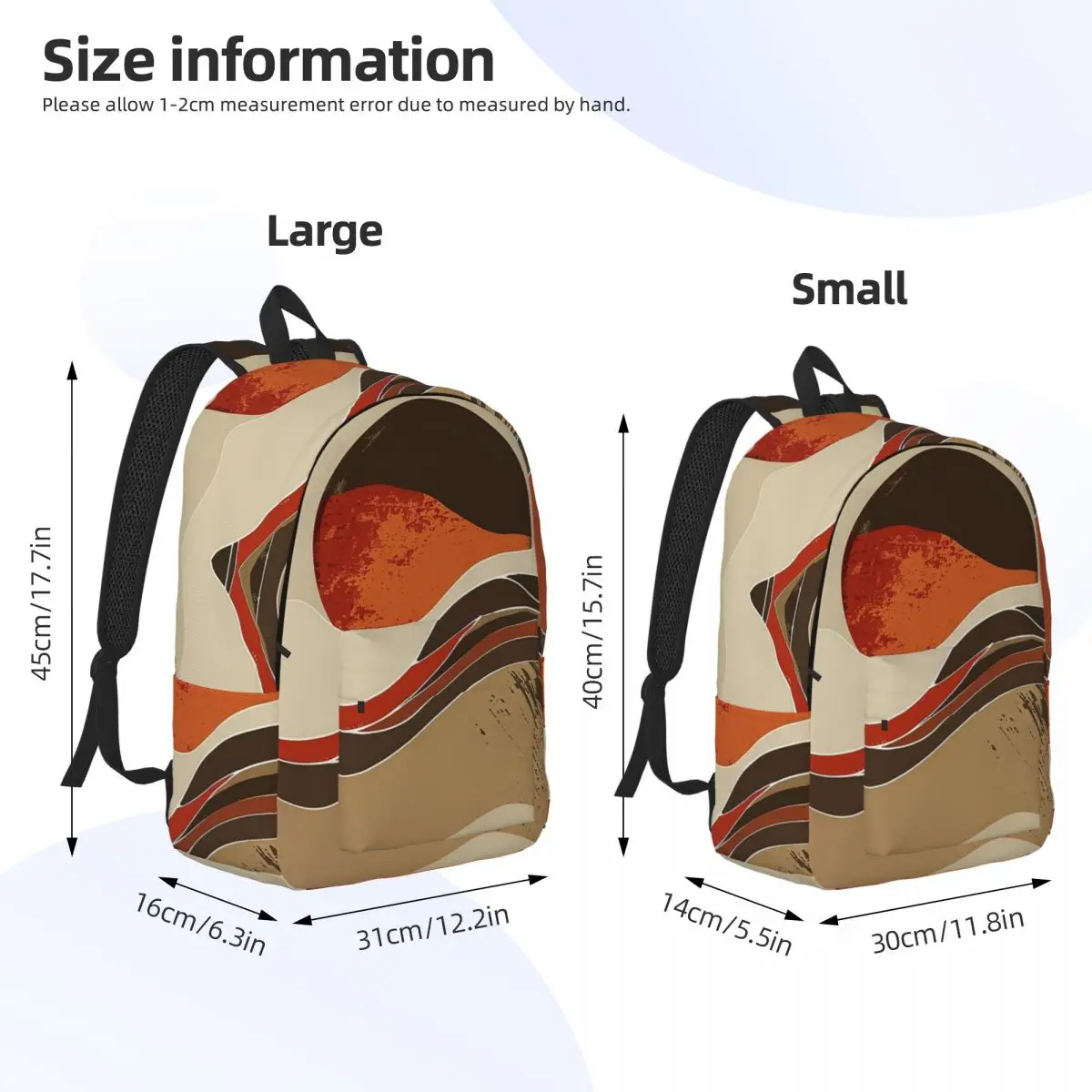 Boho Sunset Over Fantasy Desert Warm Earthtones Abstract Backpack Student BookBag Children School Bag Computer Shoulder Bags