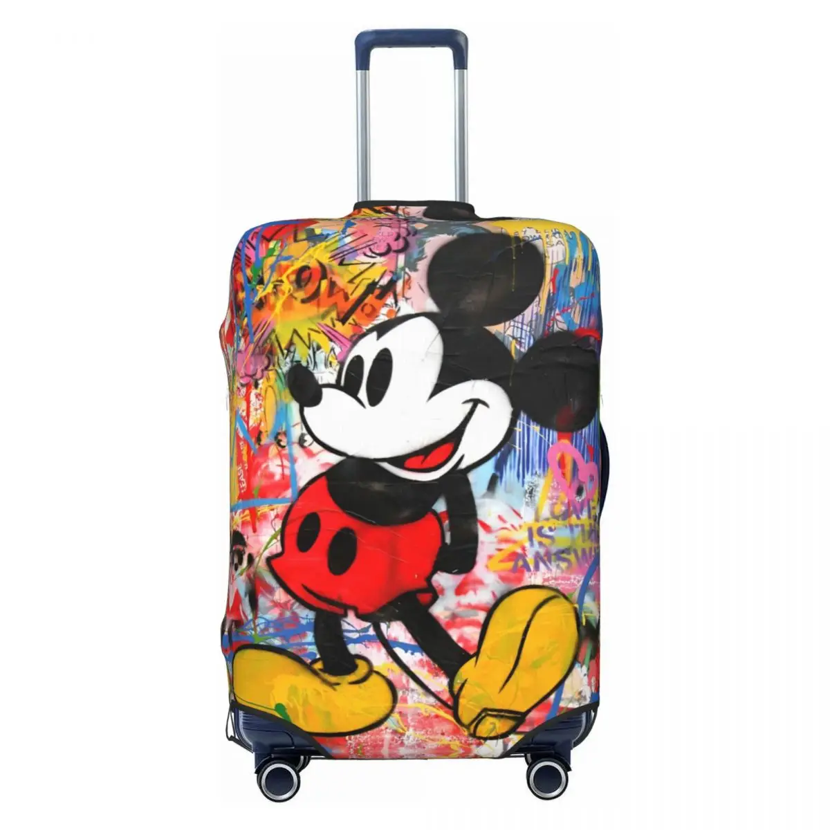 Mickey Mouse Graffiti Suitcase Cover Cruise Trip Flight Useful Luggage Supplies Protection