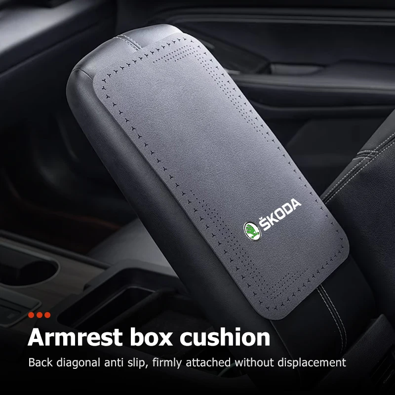For Skoda Car Center Console Pad Universal Armrest Cushion Protector Accessories Octavia A5 A7 RS Fabia Superb Rapid Karoq view 2