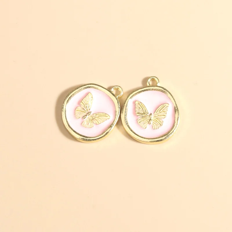 10pcs Lovely Enamel Charms Colorful Mini Butterfly Animals Pendants For Making Necklace Key Chains DIY Handmade Jewelry Findings