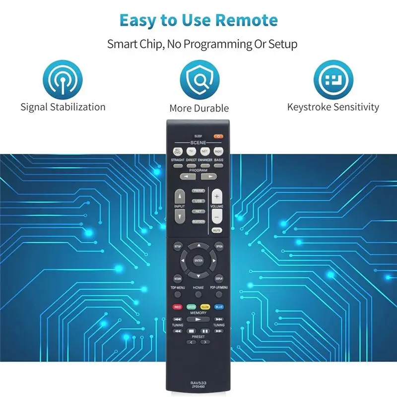 【HOT!A25P】RAV533 Replace Remote Control for Yamaha AV Receiver Home Theater System RX-V579 HTR-4068 TSR-5790 HTR-3068 RX-V479