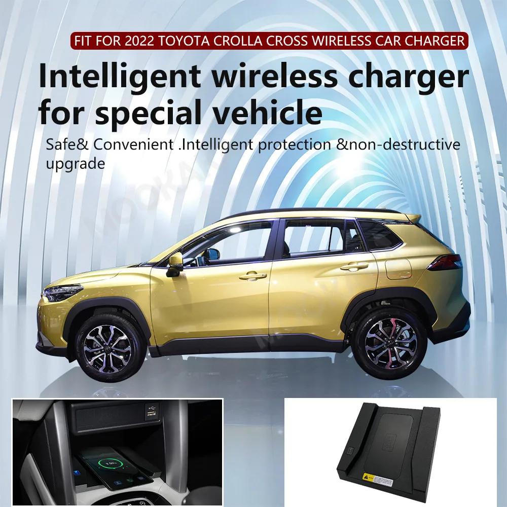 For Toyota Corolla 2022 Quick QI Car Wireless Charger Fast Charging Intelligent Infrared Mobile Phone Dashboard
