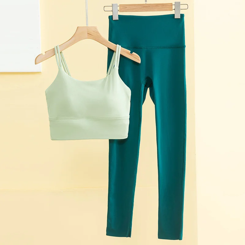 Women Yoga Suit Sports Bra Scrunch Butt Workout Leggings Yoga Pant Sets 2 Piece Sets Women Gym Outfit Sport Set Gym Sets