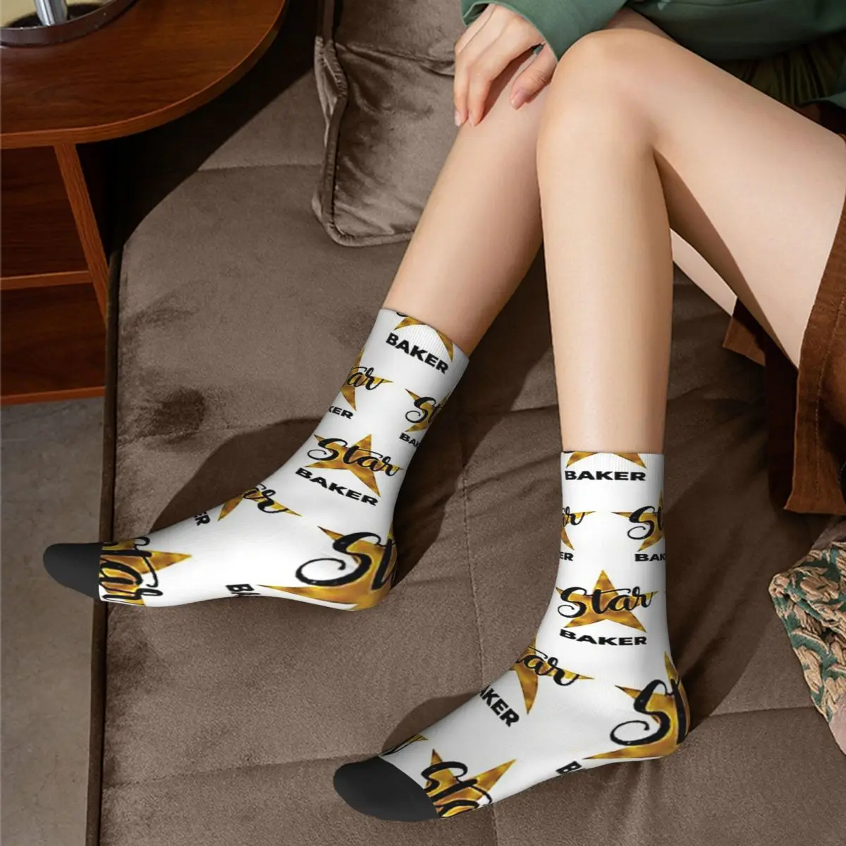 Star Baker Gold Socks Harajuku calze Super morbide calze lunghe per tutte le stagioni accessori per regali da donna da uomo