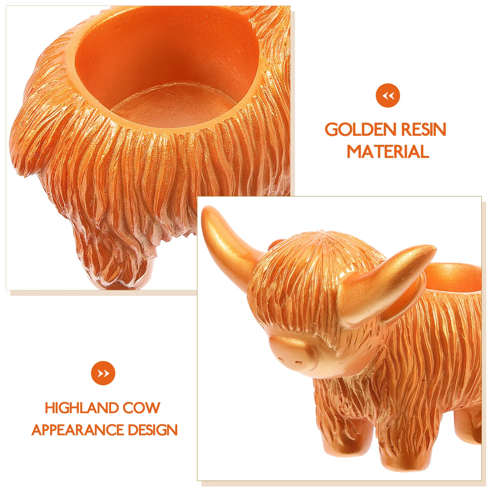 

Highl Cow Succulent Pots Resin Flowerpot Desktop Planters Home Decor Cactus Bonsai Garden Beautification