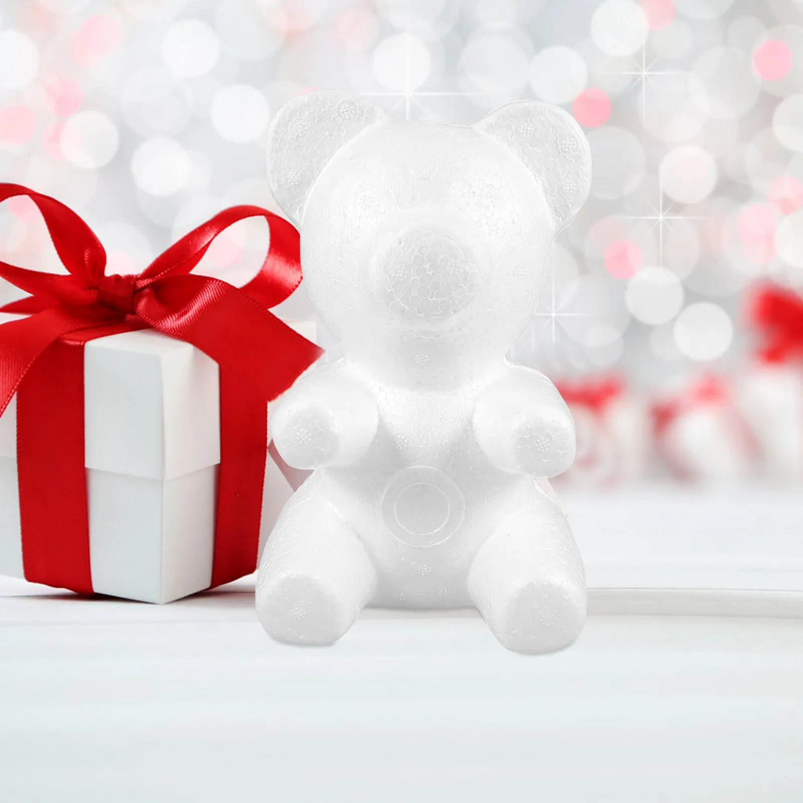 

10Pcs Creative White Foam Heart Bear DIY Ornaments Handmade Valentine Gift Party Decoration Unique Arts Supplies