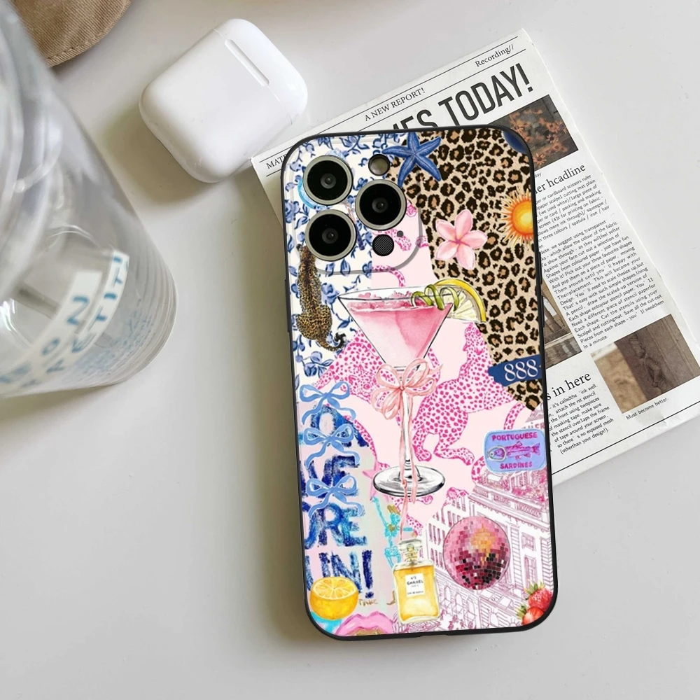 

Pink Leopard Pattern Couple Phone Case For iPhone 16 15 11 12 14 13 Pro Max Mini X XSMax XR 7 8 Plus SE4 16e Silica Covers Funda